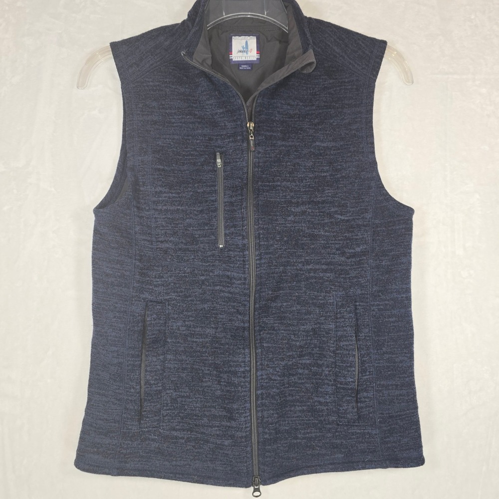 Johnnie-O Men's Small Admiral Navy Full Zip Sweater Fleece Vest